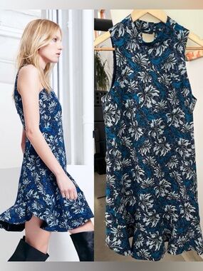 Rebecca Taylor Sleeveless Mystic Mock Neck Dress